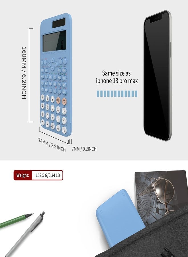 NEWYES Scientific Calculator for Students, 991 MS Foldable Science Calculator with Notepad for Middle and High School Supplies (991MS-Blue) - Image 5