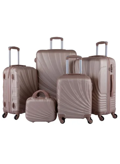 LIMRA Hardside 5 Piece Luggage Trolley Set Gold