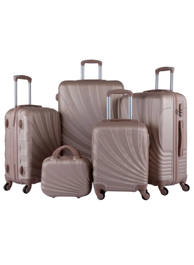 LIMRA Hardside 5 Piece Luggage Trolley Set Gold