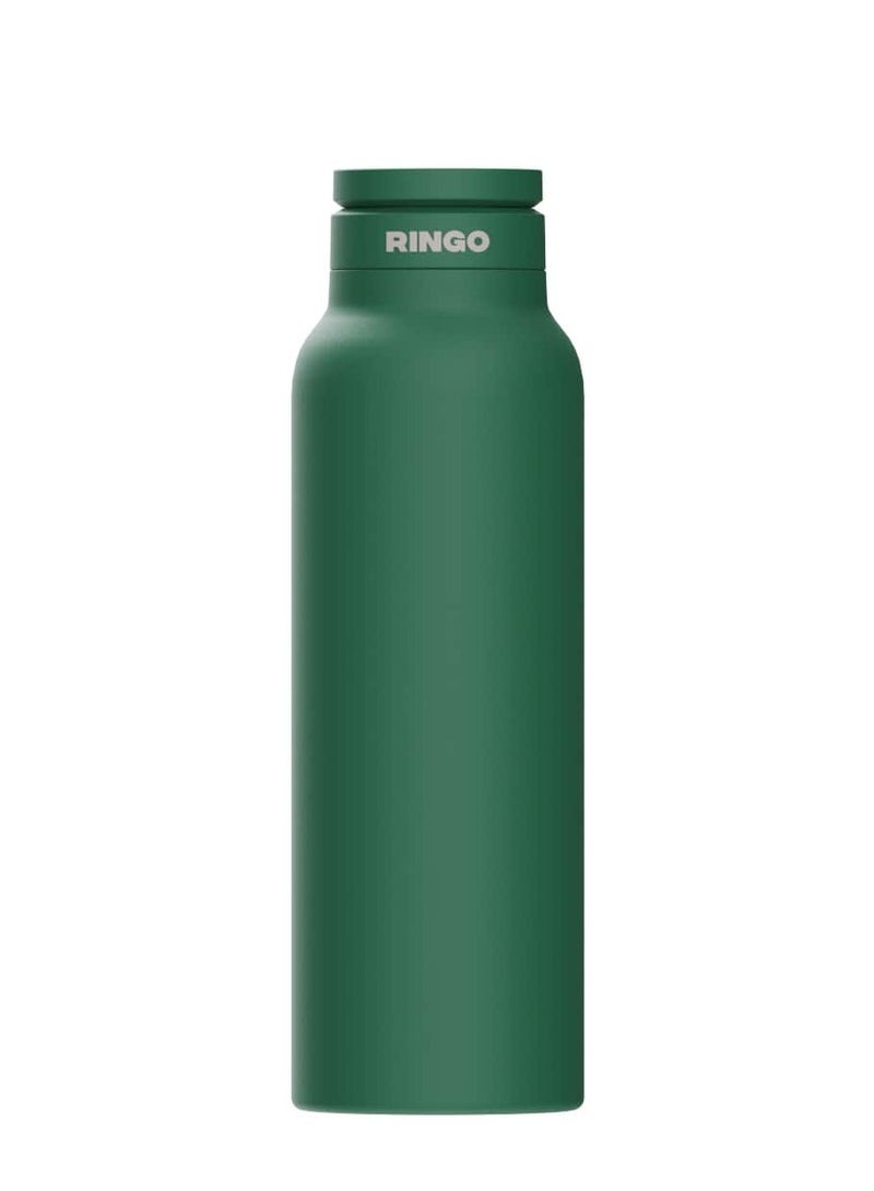 Ringo Pro Water Bottle with Sip Straw Lid | Stainless Steel Hydration Bottle w/ Integrated Magnetic Phone Mount, 12Hrs Hot/24Hrs Cold, BPA-Free, Works w/ Phones & Tablets - Green 24Oz / 710ml - Image 2