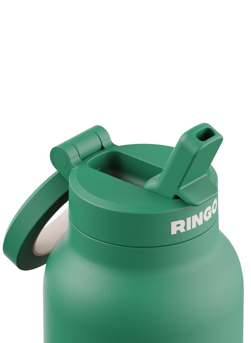 Ringo Pro Water Bottle with Sip Straw Lid | Stainless Steel Hydration Bottle w/ Integrated Magnetic Phone Mount, 12Hrs Hot/24Hrs Cold, BPA-Free, Works w/ Phones & Tablets - Green 24Oz / 710ml - Image 3