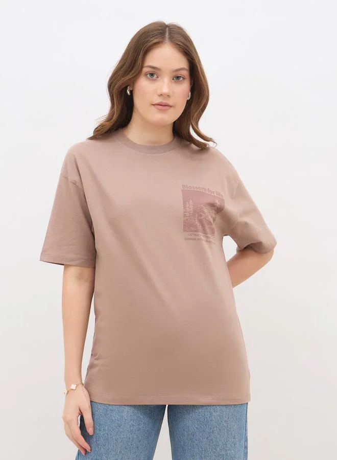 ستايلي Styli Graphic Print Oversized T-Shirt