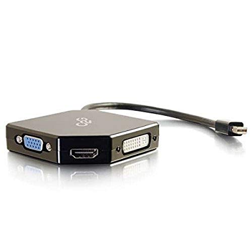 C2G Legrand Mini DisplayPort Adapter, DisplayPort to HDMI/VGA/DVI Adapter, 4K Displayport Adapter, Male to Female Adapter Converter, Black Digital Display Adapter, 1 Count, C2G 54341 - Image 1