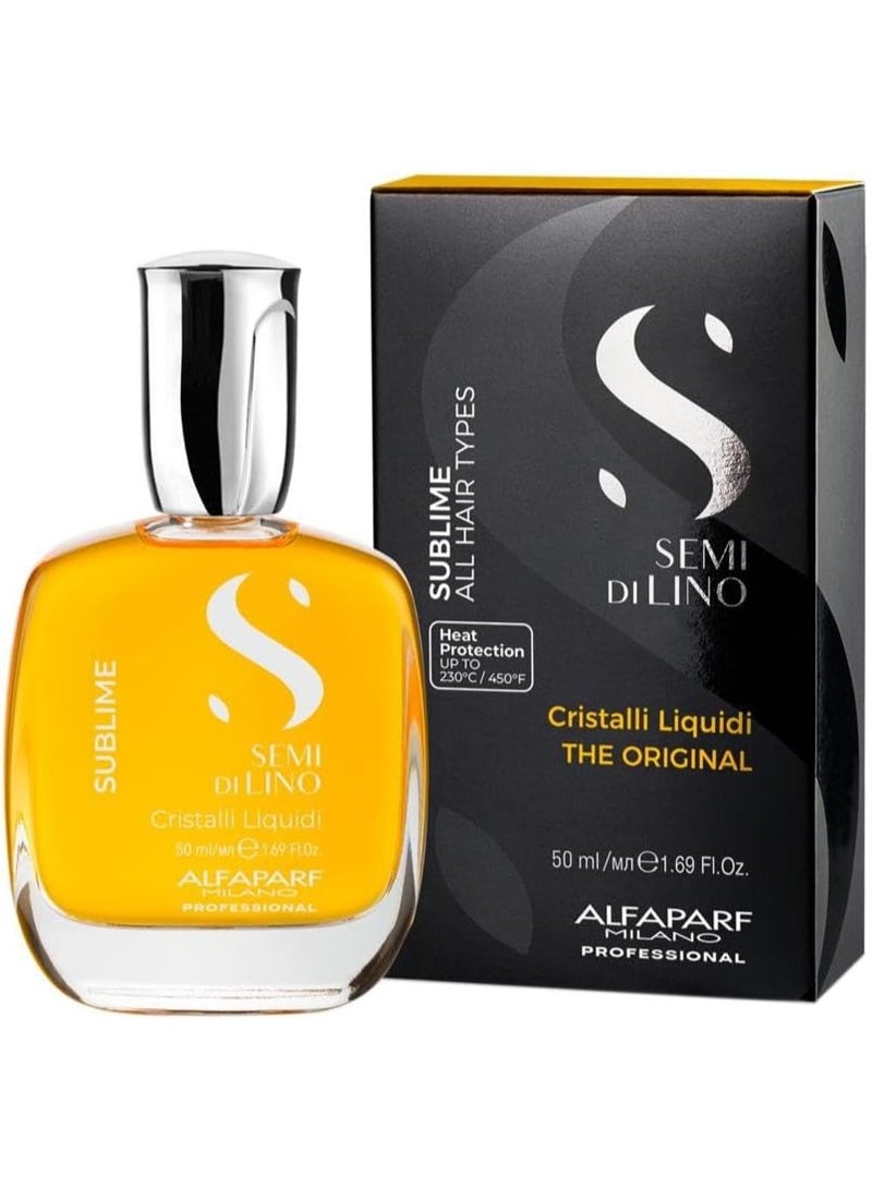Alfaparf Milano SEMI DI LINO SUBLIME Heat Protection up to 230C Cristalli Liquidi THE ORIGINAL Serum 50 ml - Image 1