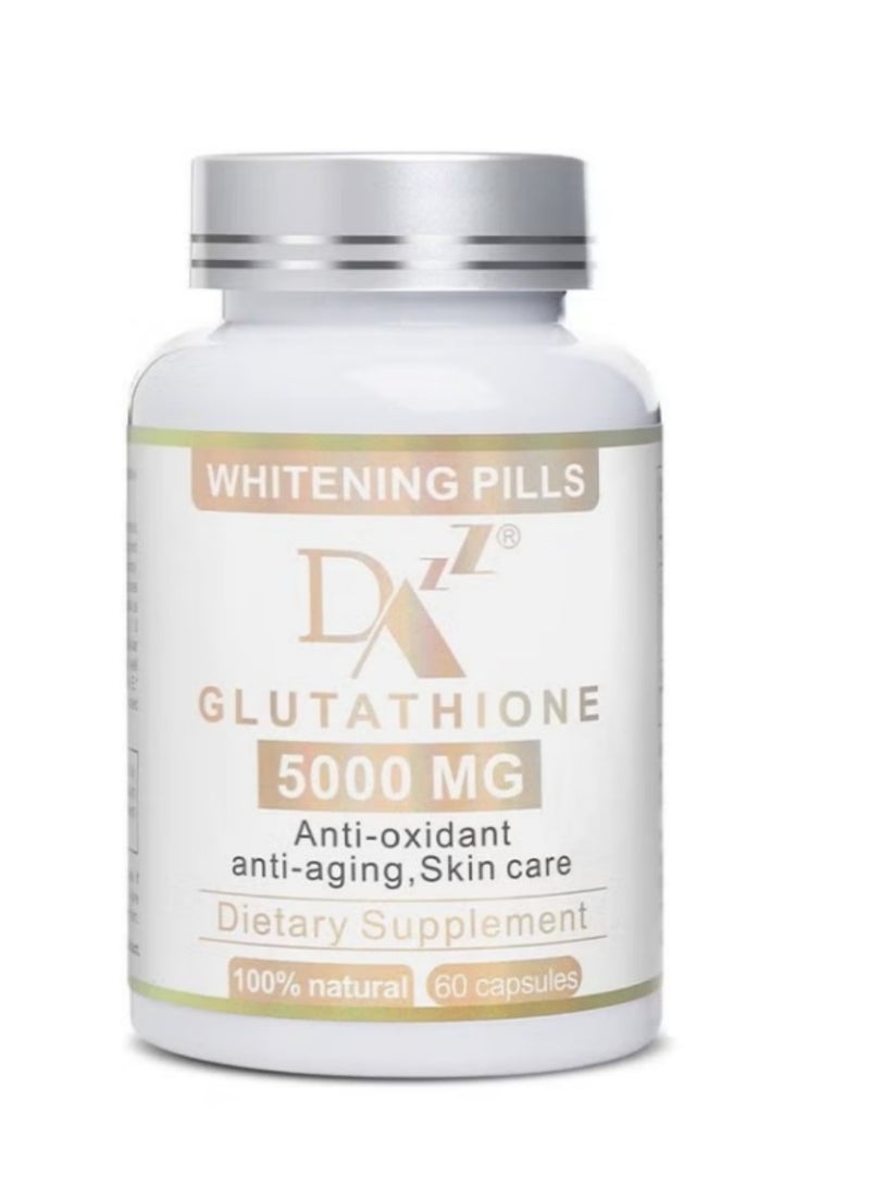 DAZZEL Glutathione Whitening Pills - 60 Capsules 5000mg Glutathione - Effective Skin Lightening Supplement - Dark Spots, Melasma & Acne Scar Remover, Hyperpigmentation Treatment - Anti-Aging Antioxidant - Image 1
