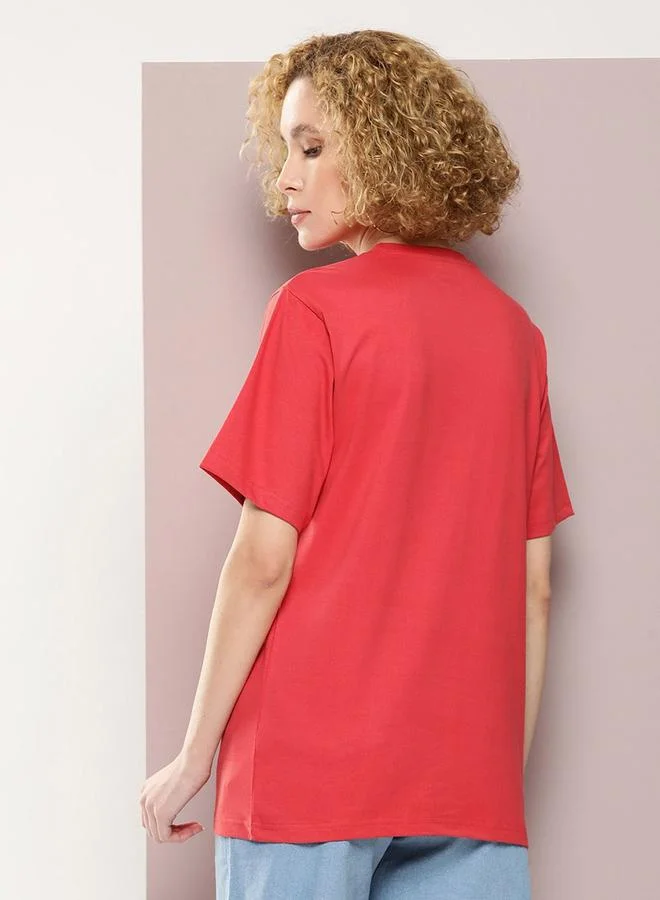 Dillinger Oversized Girl Graphic Combed Cotton T-Shirt by Styli