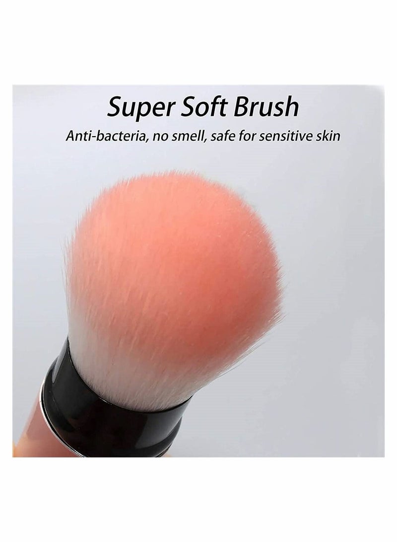 SYOSI Makeup Brush, Retractable Makeup Brush, Travel Face Blush Brush, Portable Powder Brush with Cover for Blush, Bronzer, Buffing, Flawless Powder Cosmetics - Image 4