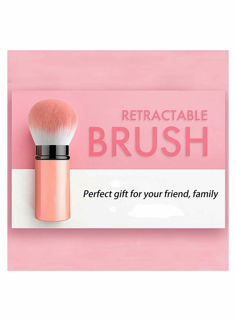 SYOSI Makeup Brush, Retractable Makeup Brush, Travel Face Blush Brush, Portable Powder Brush with Cover for Blush, Bronzer, Buffing, Flawless Powder Cosmetics - Image 3