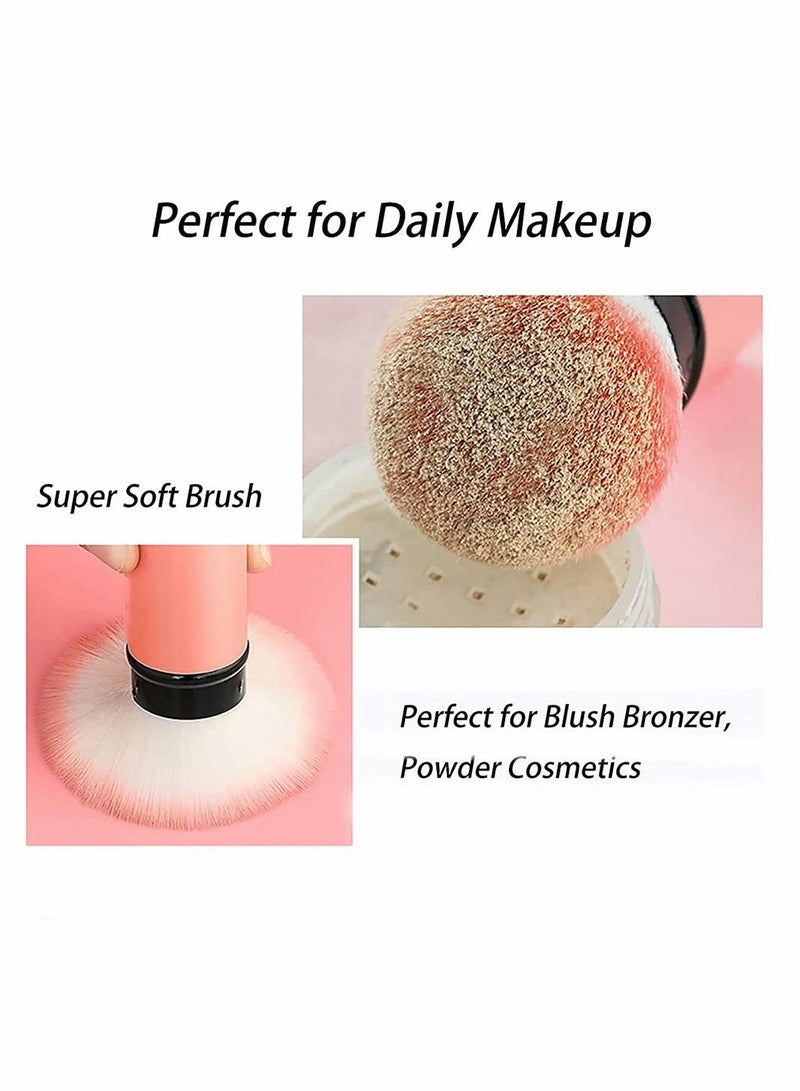 SYOSI Makeup Brush, Retractable Makeup Brush, Travel Face Blush Brush, Portable Powder Brush with Cover for Blush, Bronzer, Buffing, Flawless Powder Cosmetics - Image 2
