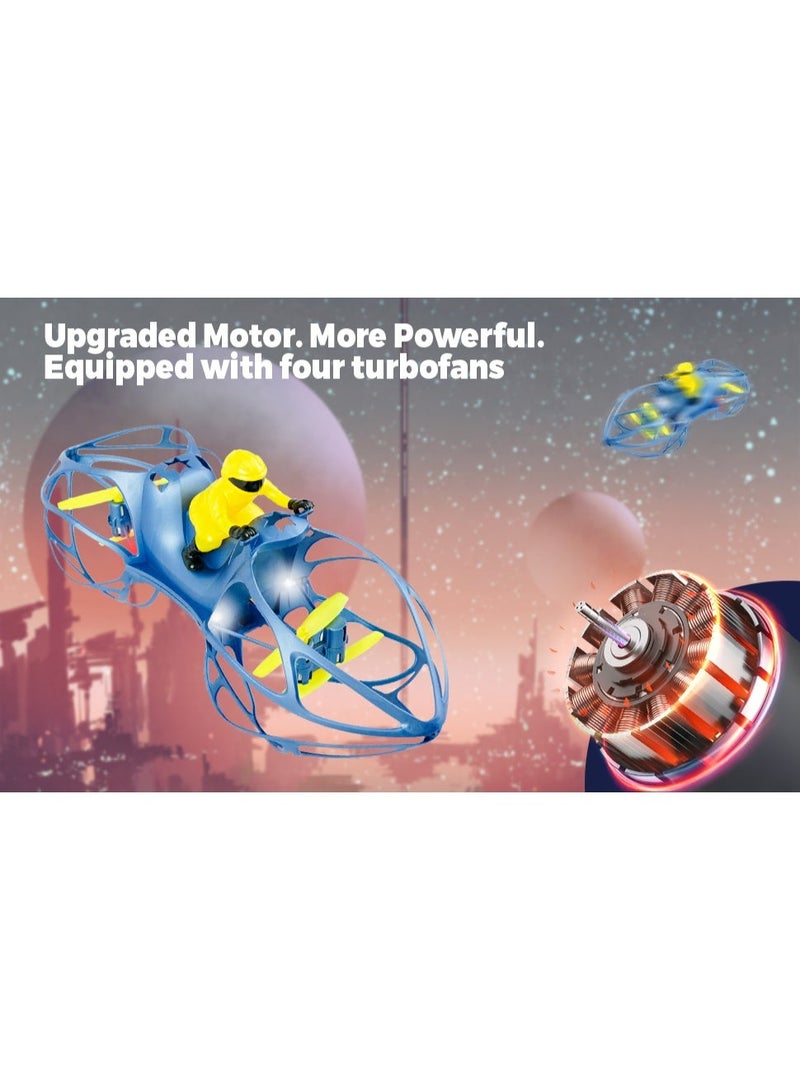 مايتويز 2-in-1 RC Flying Motorcycle Stunt Drone for Kids - 360° Flip & Roll, Altitude Hold, Headless Mode, One-Key Take-Off/Landing - Portable Remote Control Quadcopter Toy with 2 Batteries & Spare Blades - Image 2