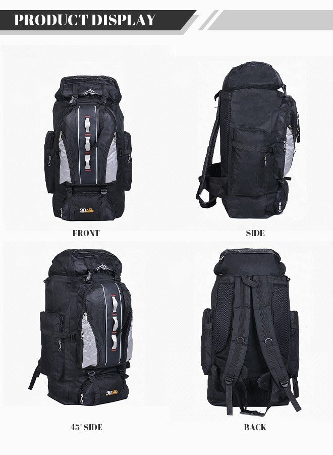 roaiss Large Capacity Professional Outdoor Backpack Waterproof Multifunctional for Travel Camp Trekking Fishing Climb Black  - Image 3