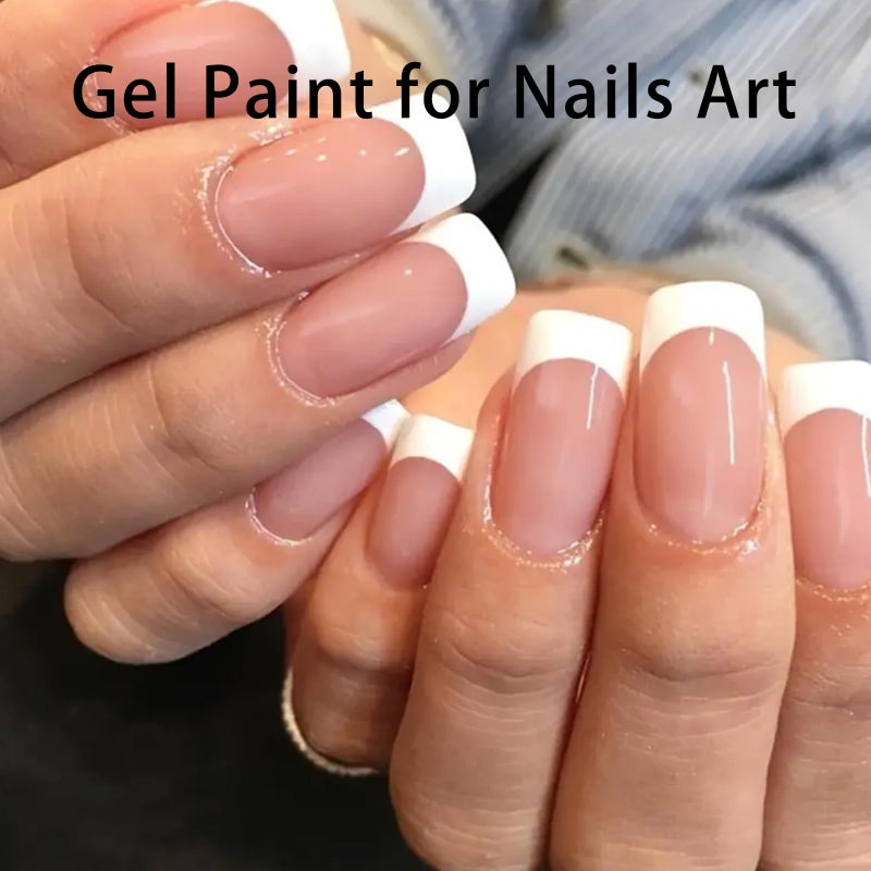 Gyraolvant 2 Jars Paint Nail Gel, White Black Gel Paint For Nails Art, Gel Polish For French Tip Tool Design For Home Salon DIY Nail Art (White&Black, M) - Image 5