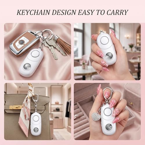 Qoosea Personal Alarm for Women Keychain Alarm: Qoosea 135dB Emergency Keychain Siren with Strobe Light Loud Siren for Women Kids Students Seniors Emergency Self-Defense for Night Sports - Image 3