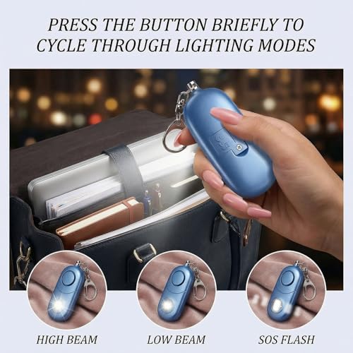 Qoosea Personal Alarm for Women Keychain Alarm: Qoosea 135dB Emergency Keychain Siren with Strobe Light Loud Siren for Women Kids Students Seniors Emergency Self-Defense for Night Sports - Image 5