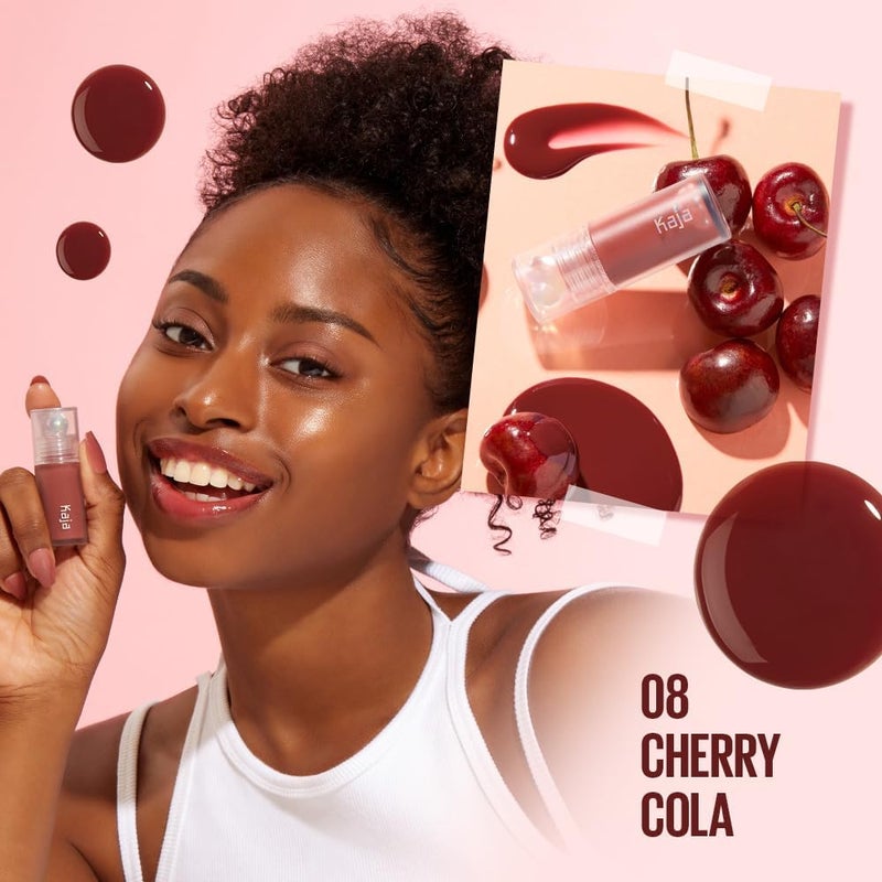 KAJA Juicy Glass Lip Oil - Cherry Cola - Clear Tint Gloss Plumper - Hydrating Lightweight Shine with Vitamin Tree Fruit Oil, Vegan Cruelty-Free 4ml - Image 2
