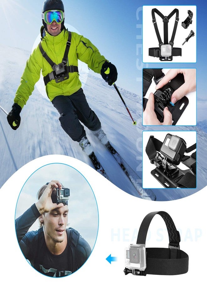 Luxebell Accessories Kit for AKASO EK5000 EK7000 4K WiFi Action Camera GoPro Hero 12 11 10 9 8 7 6 5/Session 5/Hero 4/3+/3/2/1 Max Fusion SJ4000 SJ5000 (14-in-1) - Image 3