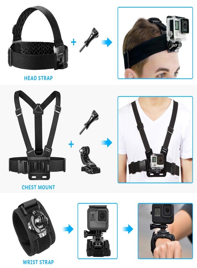 Luxebell Accessories Kit for AKASO EK5000 EK7000 4K WiFi Action Camera GoPro Hero 12 11 10 9 8 7 6 5/Session 5/Hero 4/3+/3/2/1 Max Fusion SJ4000 SJ5000 (14-in-1) - Image 5