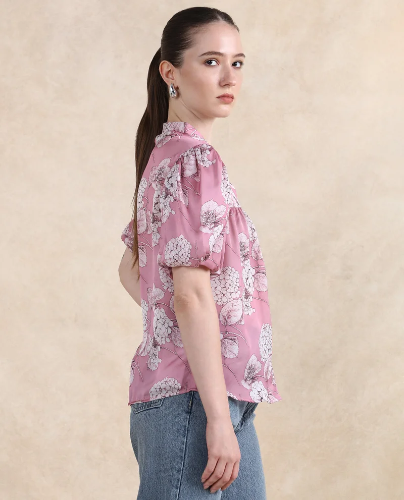 Rareism Women's Floral Printed Top