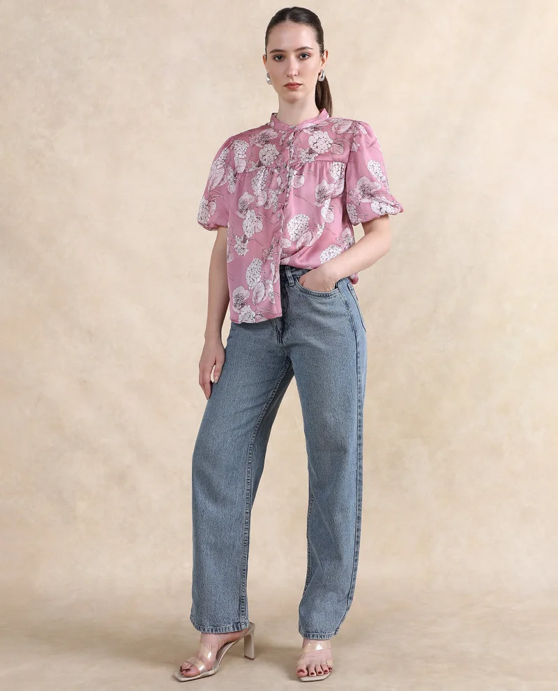 Rareism Women's Floral Printed Top