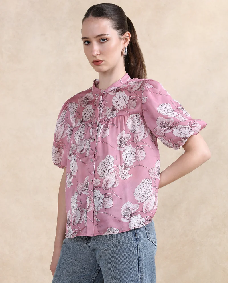Rareism Women's Floral Printed Top