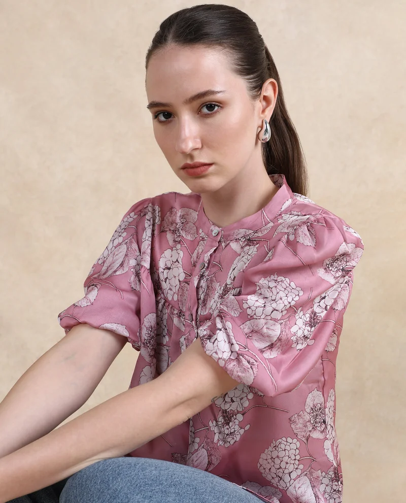 Rareism Women's Floral Printed Top