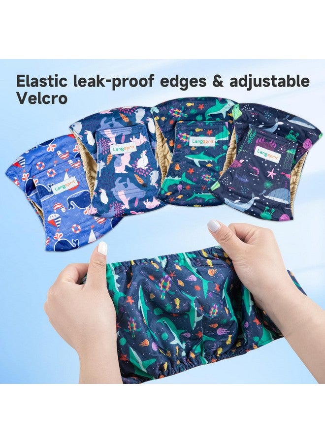 Langsprit Male Dogs Diapers Belly Bands(4Pack), Washable Reusable Male Boy Doggy Wraps Panties For Doggie Puppy Pooping Potty Training Incontinence Marking Pañal Para Perro Small - Image 3