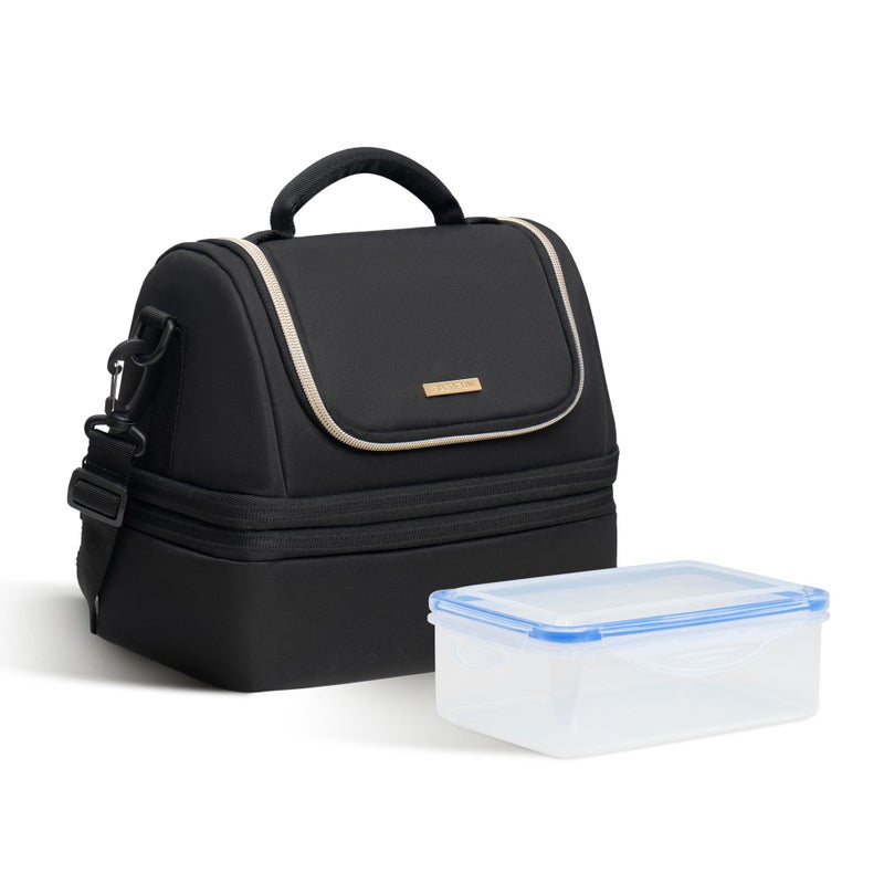 Everfun Womens Lunch Box Two Compartments Insulated Lunch Tote Bag Large Leakproof Soft Cooler Valentine's Day Gifts for Work Picnic Travel - Image 1