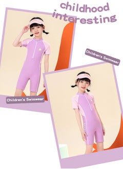 VUCATIN Girls Swimsuit One Piece Kid Swimsuit Children Water Sport Short Swimsuit Sun Protection Bathing Suits Outdoor Quick-Drying Clothes (D)  - Image 3