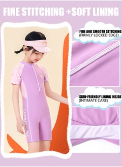 VUCATIN Girls Swimsuit One Piece Kid Swimsuit Children Water Sport Short Swimsuit Sun Protection Bathing Suits Outdoor Quick-Drying Clothes (D)  - Image 4