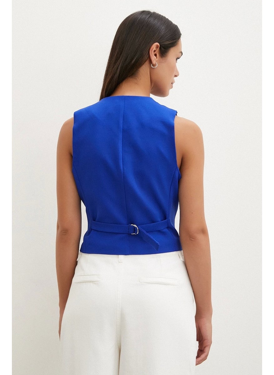 Never More Buttoned Vest in Saks  - Image 5