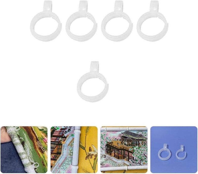 صليب أبيض غرزة الصليب لفة نسيج قبضة التطريز ملحق سهل الاستخدام بطاقة المتجر 4 7x3 سم - Image 3