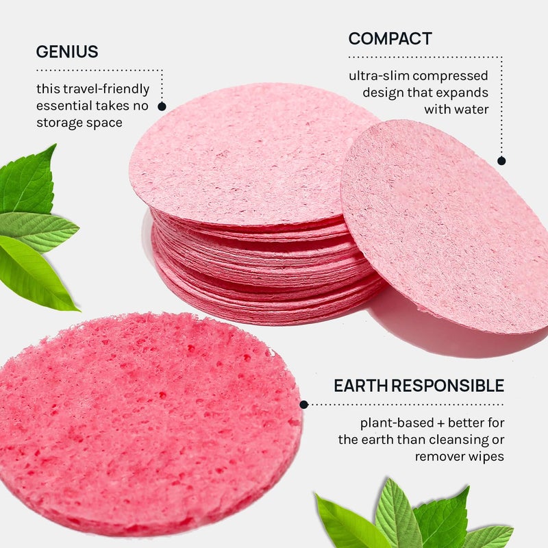 AOA Studio 50-Count Compressed Facial Sponges 100% Natural Cosmetic Spa Sponges for Facial Cleansing, Exfoliating Mask, Remove for Makeup, Dead Skin, and Dirt (50 counts, Pink) - Image 5
