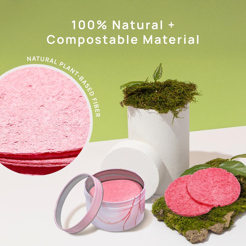 AOA Studio 50-Count Compressed Facial Sponges 100% Natural Cosmetic Spa Sponges for Facial Cleansing, Exfoliating Mask, Remove for Makeup, Dead Skin, and Dirt (50 counts, Pink) - Image 4