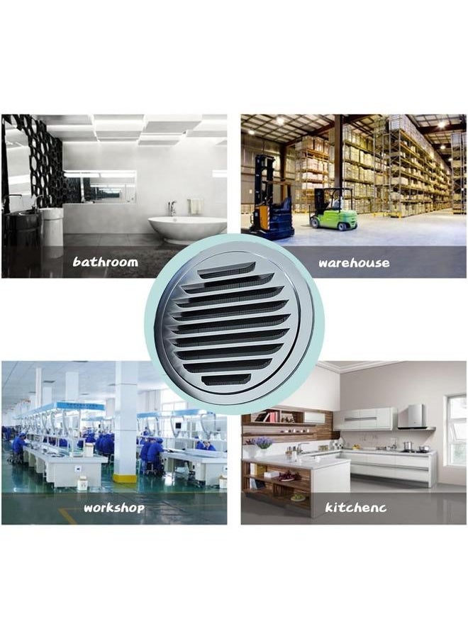 yongsheng 3 Inch Round Vent Cover, Louvered Grille Stainless Steel Air Vents with Fly Screen Mesh for Air Circulation Ventilation  - Image 5