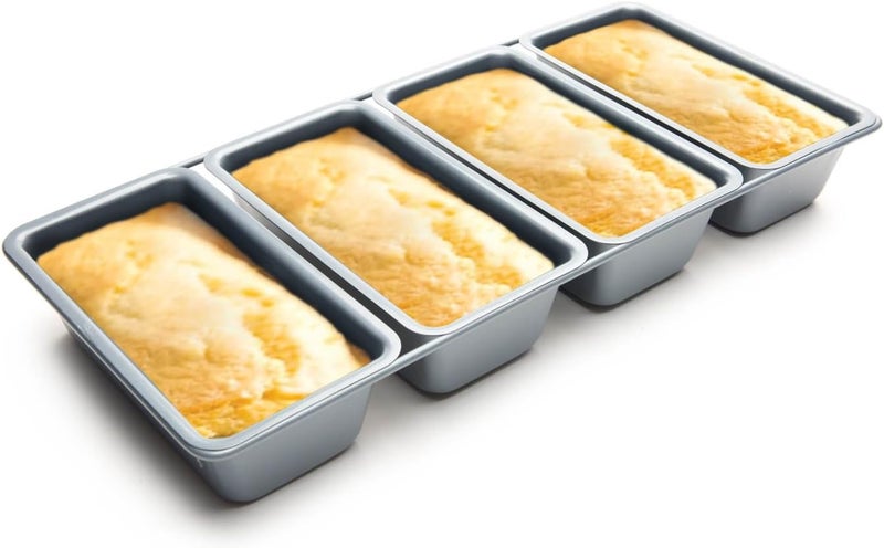 Fox Run Loaf Pan, Linked Non-Stick Mini Bread Pans, Set of 4 - Image 1