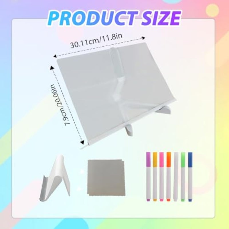 لوحة ملاحظات LED مع 7 ألوان، لوحة رسم LED مقاس 11.81×7.87، لوحات مسح جافة مضيئة مع 7 علامات لوحة رسم LED لمصابيح LED - Image 2