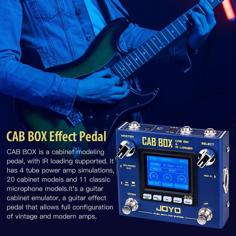 JOYO IR Loader & Cab Simulator Guitar Pedal, 20 Cabs/11 Mics/4 Power Amp Models, 128 Presets & MIDI Control, XLR/DI Output, Bypass (Cab-Box R-08) - Image 2