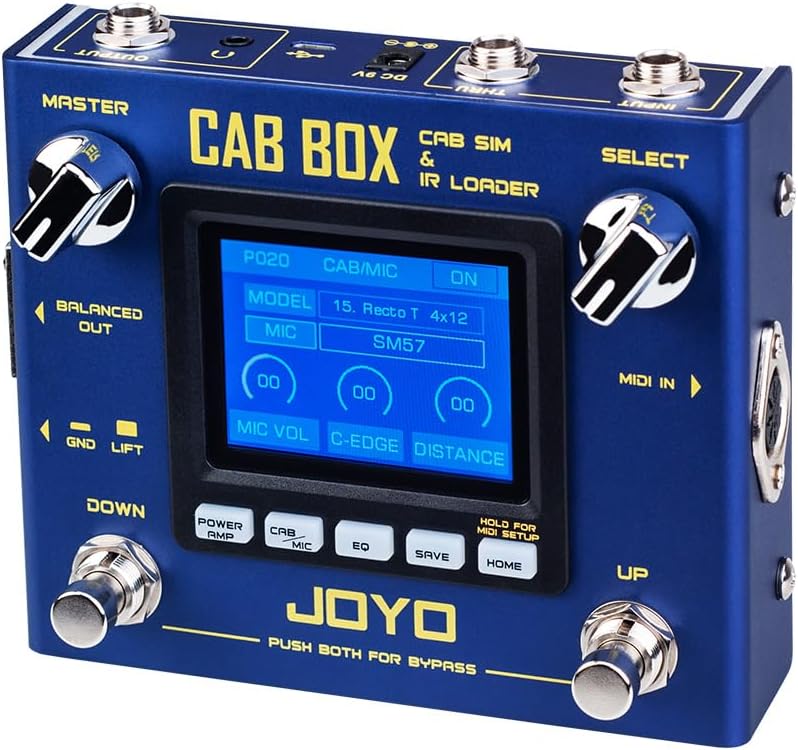 JOYO IR Loader & Cab Simulator Guitar Pedal, 20 Cabs/11 Mics/4 Power Amp Models, 128 Presets & MIDI Control, XLR/DI Output, Bypass (Cab-Box R-08) - Image 1