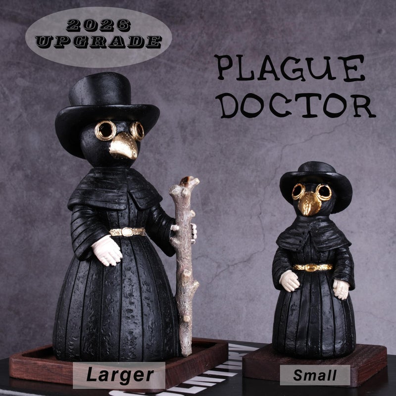 Meyerascal 2026 Upgrade Plague Doctor Incense Holder, Plague Doctor Cone Burner Eyes Will Smoke, Handmade Craftfor Desktop Resin Ornament for Home Decoration, Effective Stress & Anxiety Relief. (Large Doctor) - Image 4