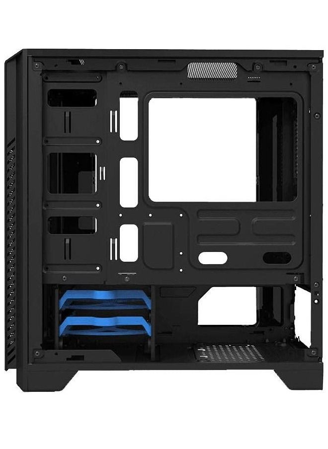 غيم ماكس - كيس كمبيوتر جيمنج   مايكرو ATX جيم ماكس H603-2U3 w / o PSU 1x120mm ، أزرق LED 2xUSB3.0 لوحة شفافة سوداء - Image 1