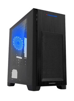 كيس كمبيوتر جيمنج   مايكرو ATX جيم ماكس H603-2U3 w / o PSU 1x120mm ، أزرق LED 2xUSB3.0 لوحة شفافة سوداء