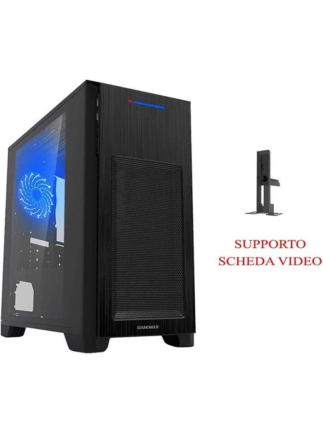 غيم ماكس - كيس كمبيوتر جيمنج   مايكرو ATX جيم ماكس H603-2U3 w / o PSU 1x120mm ، أزرق LED 2xUSB3.0 لوحة شفافة سوداء - Image 1