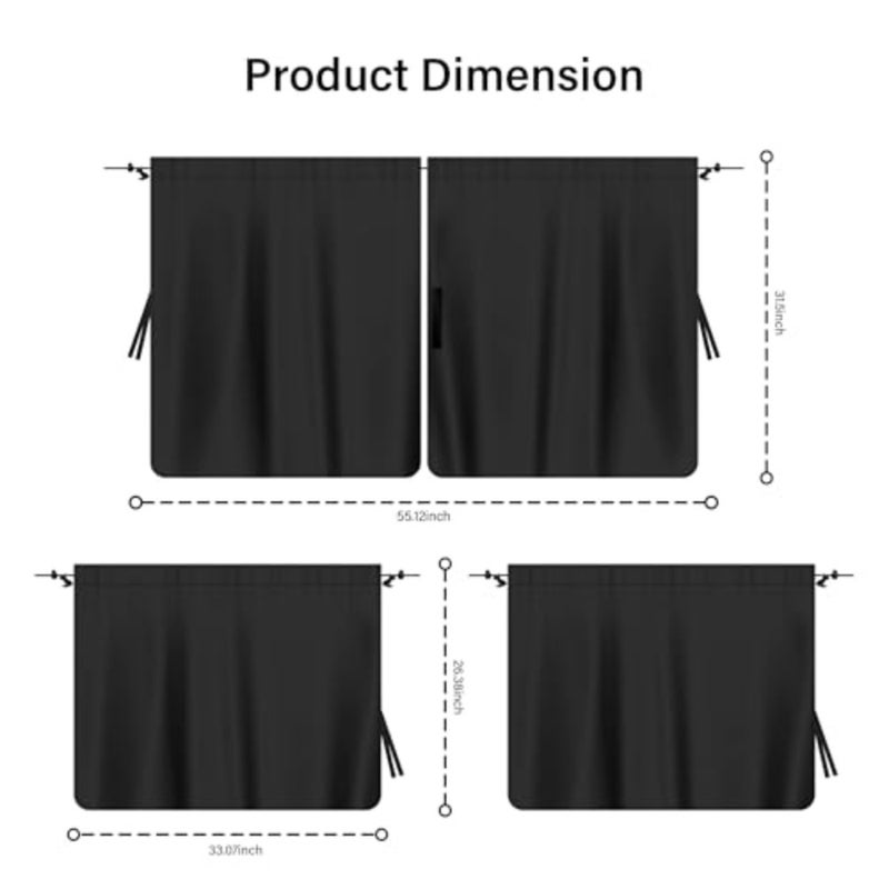 Car Window Shades, Car Privacy Window Cover for Rear Window and Partition, 95% Strong Shading Car Sunshade for Baby, Universal CCar Accessories Interior Fits Sleeping Traveling Camping - Image 2