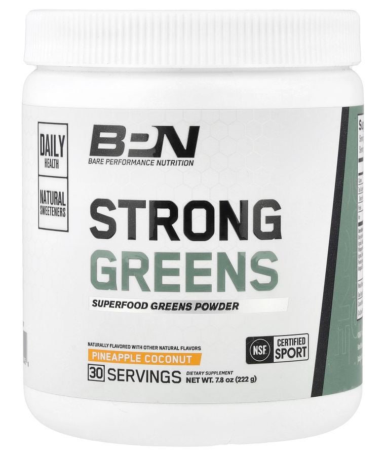 Bare Performance Nutrition Strong Greens Superfood Greens Powder Pineapple Coconut 7.8 oz (222 g)