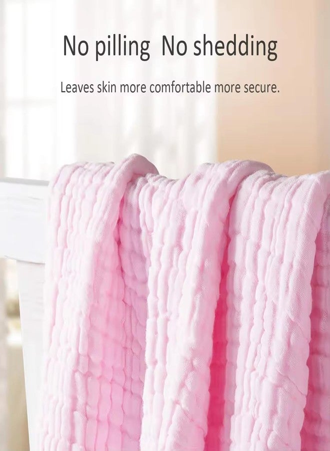 BASEEFY Muslin Baby Bath Towel Newborns Super Soft High Absorbent Cotton 6 Layer Towel Infants Toddlers Kids Boys Girls (105 * 105 CM, Pink) - Image 5