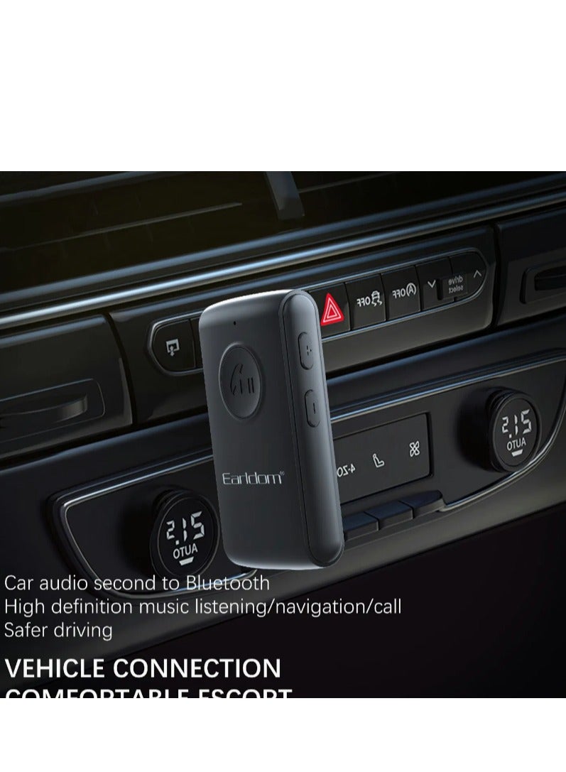 ELTRAZONE Earldom ET-BR02 Bluetooth 5.3 Adapter – Hands-Free Call 3.5mm AUX Car Audio Stereo Receiver for Speakers & More  - Image 2