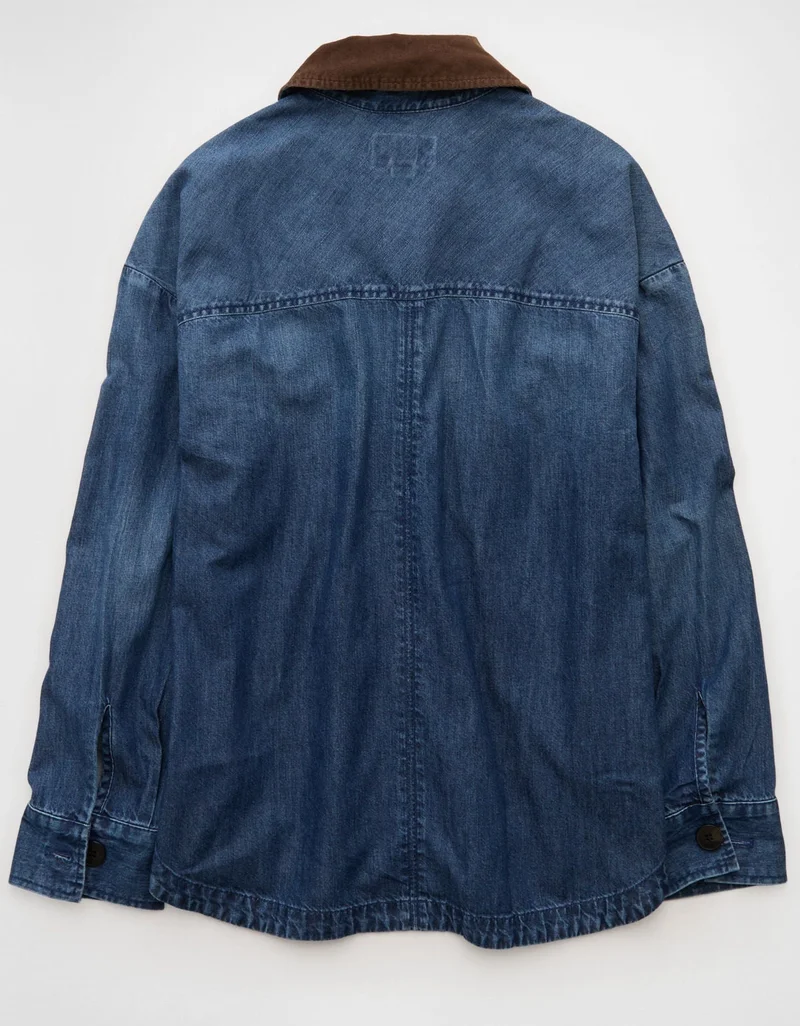 American Eagle  AE Lightweight Denim Shacket for Women | Best Price UAE