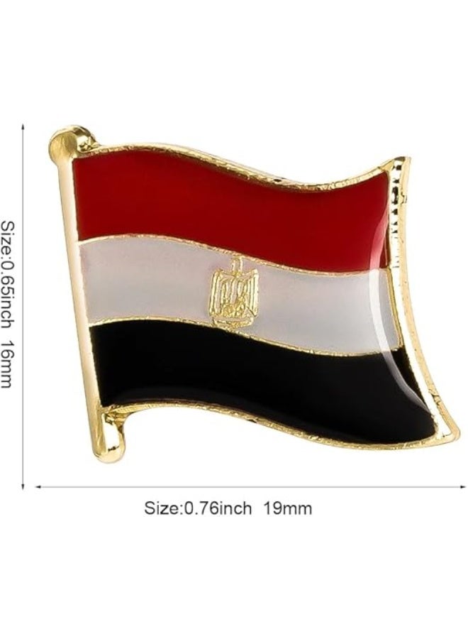 My souq store:Egypt Flag Lapel Pin - Premium Metal Enamel Brooch for Clothes, Hats & Bags - Egyptian National Emblem Badge - 1PC - Image 1