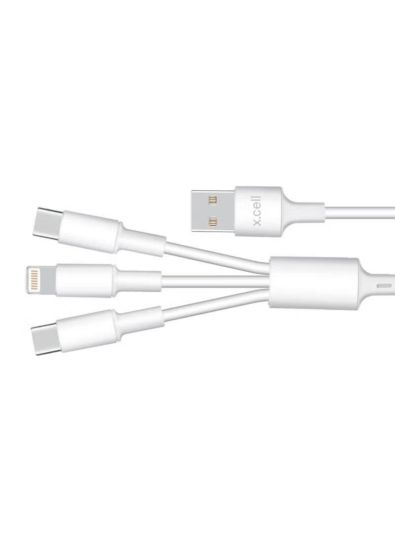 Xcell 1.5 Meter Fast Charging Cable | 3A Power Capacity | Heat Resistant Insulated Coating | Compact Strong Build | Universal Compatibility with iPhone 15, Samsung, iPad, MacBook, Laptops – White - Image 3