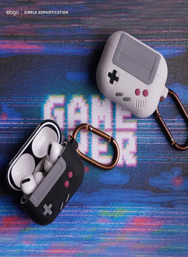 elago AW5 Compatible with Airpods Pro Case, Classic Handheld Game Console Design Case with Keychain, Durable Silicone Construction, MagSafe Compatible [US Patent Registered] [Light Grey] - Image 5